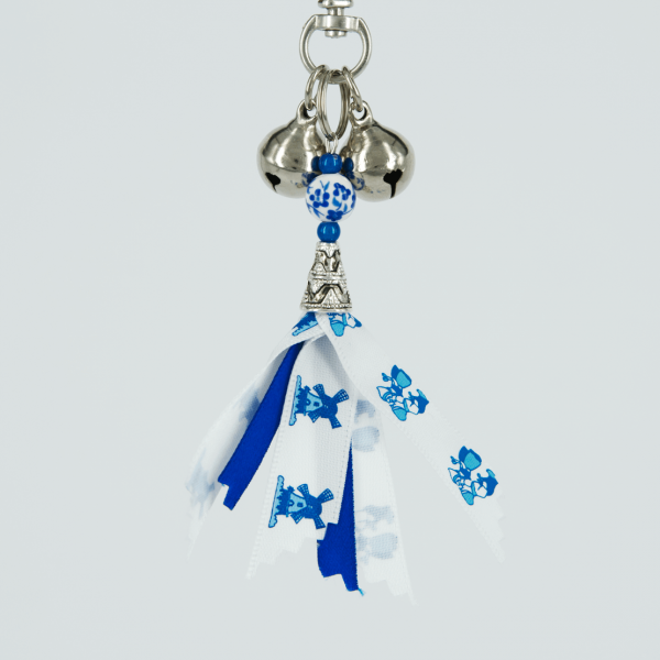 Delfts Blauw Lint met Bloemen voor tas en portemonnee - Afbeelding 2