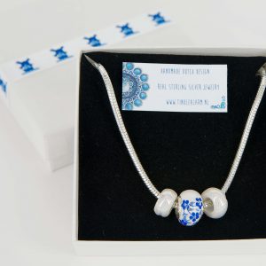 Ketting Zilver Pandora Style Vergeet-me-nietje in doosje