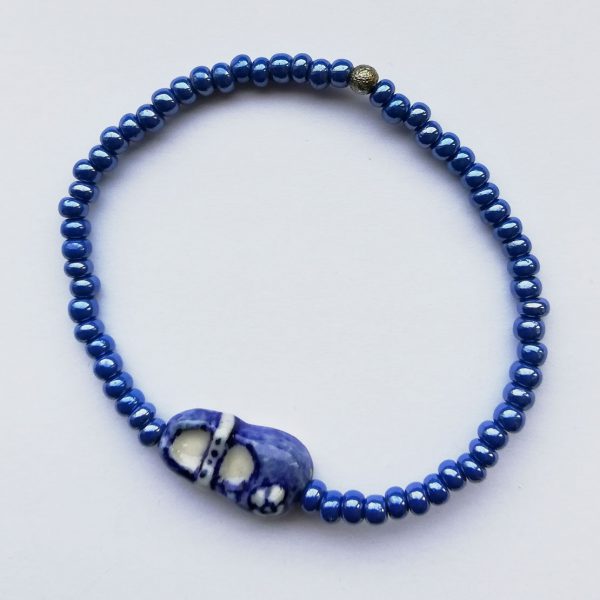 Delfts Blauw Armband met keramiek kraal slofje