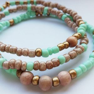 St. Tropez set caramel et menthe