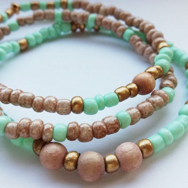 St. Tropez set caramel et menthe