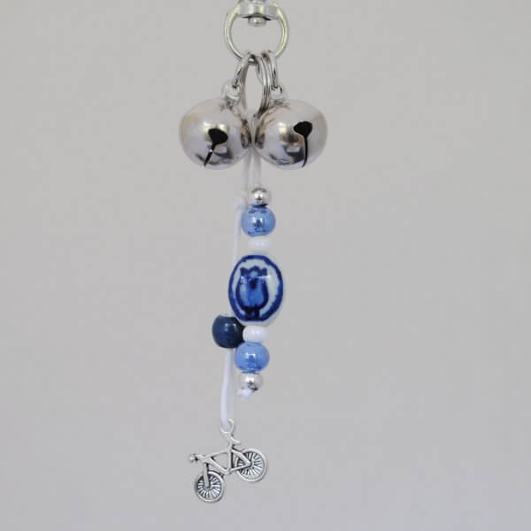 Delfts Blauw Tulp met Fiets voor tas en portemonnee - Afbeelding 2
