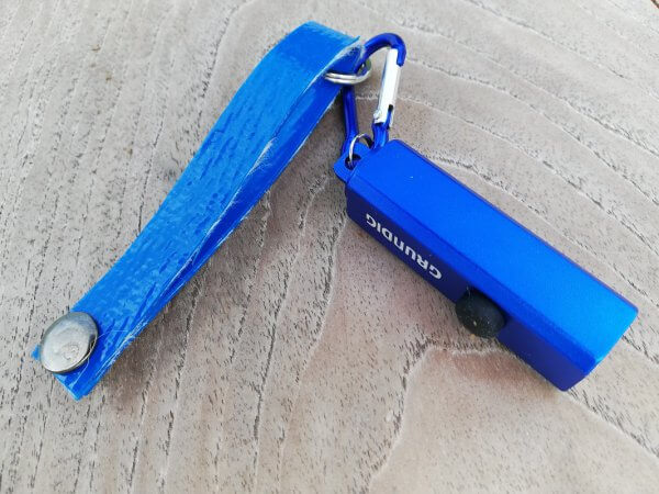 Sleutelhanger brandweerslang blauw met lampje