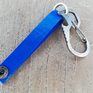 Sleutelhanger brandweerslang blauw met tool