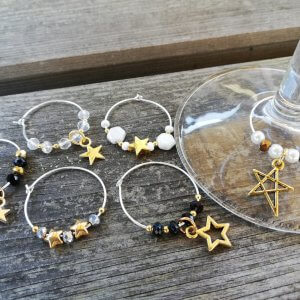 Wijnglasringen Zilver Goud