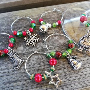 Wijnglasringen Kerst