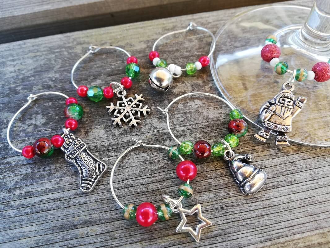 Wijnglasringen Kerst