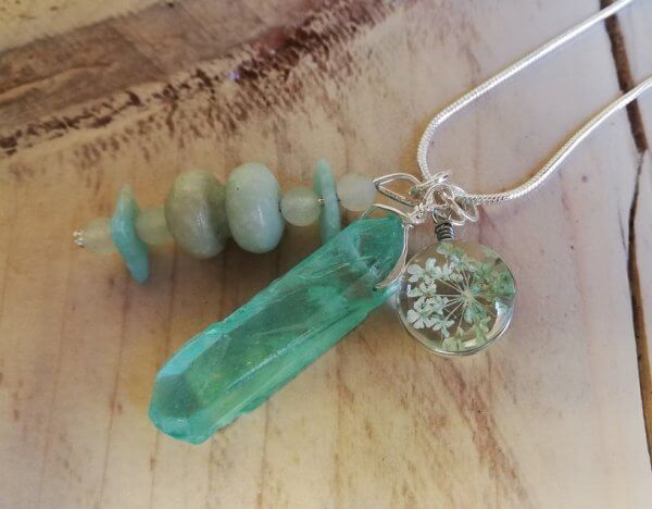 Ketting Parel, aurakwarts en paardenbloempluis - Afbeelding 7