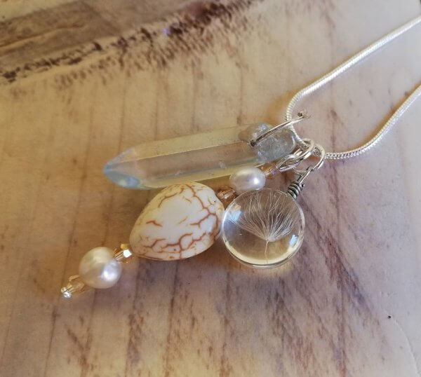 Ketting Parel, aurakwarts en paardenbloempluis - Afbeelding 6