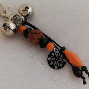 Herfst oranje zwart met houten kraal