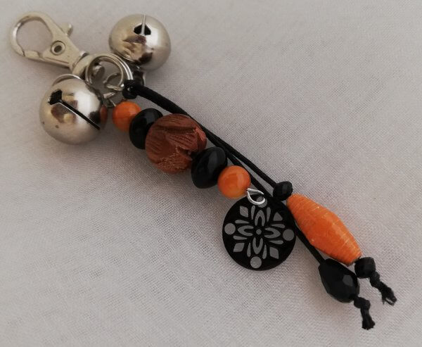 Herfst oranje zwart met houten kraal