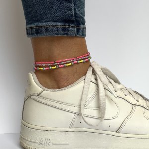 Enkelbandjes set fel roze