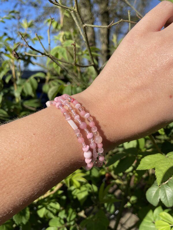 Zomer armbanden set transparant roze - Afbeelding 4