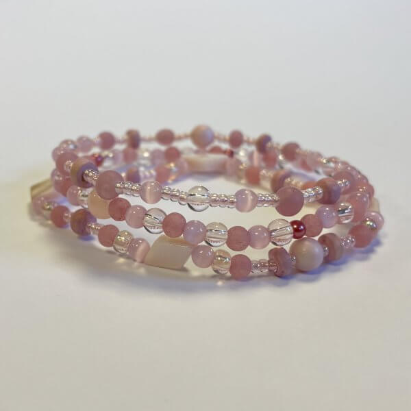 Zomer armbanden set transparant roze