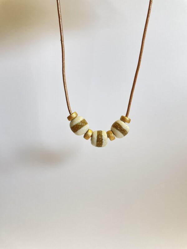 Ghana sieraden set beige - Afbeelding 3