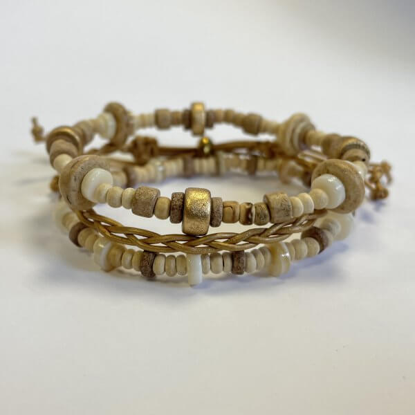 Ghana sieraden set beige - Afbeelding 2