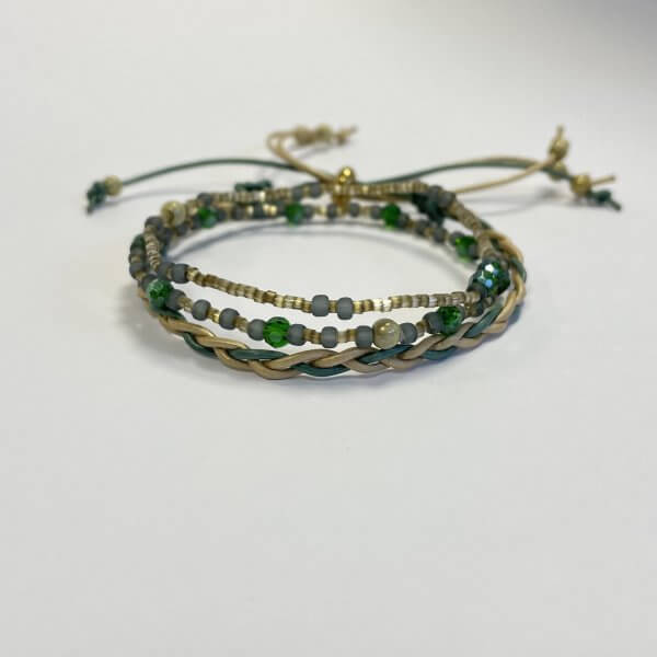 Ghana sieraden set groen wit - Afbeelding 2