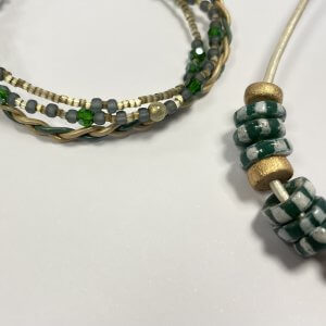 Ghana sieraden set groen wit
