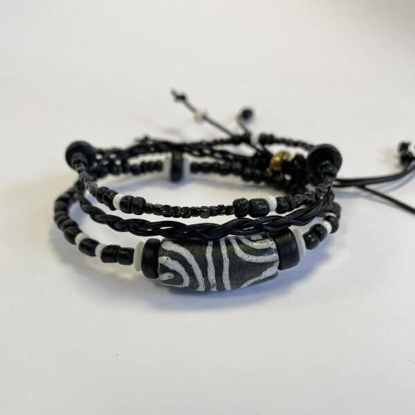 Ghana sieraden set zwart wit - Afbeelding 2