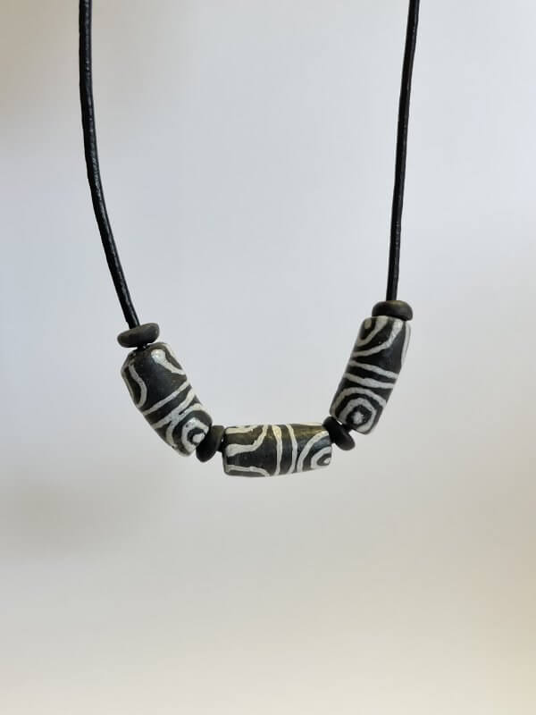 Ghana sieraden set zwart wit - Afbeelding 3