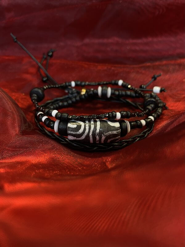 Ghana sieraden set zwart wit - Afbeelding 4