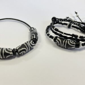 Ghana sieraden set zwart wit