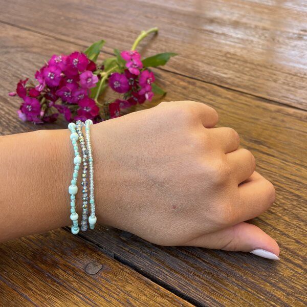 Zomer armbanden set turquoise - Afbeelding 2