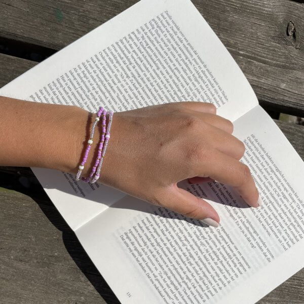 Zomer armbanden set paars - Afbeelding 4