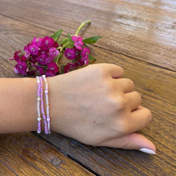 Zomer armbanden set paars - Afbeelding 2