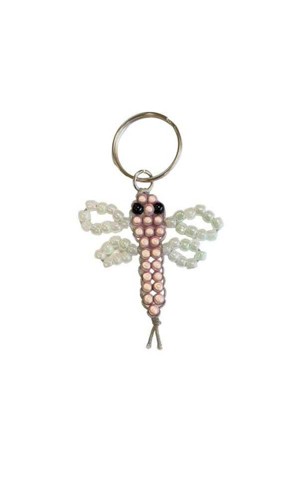 Kinder sleutelhanger figuur libelle roze