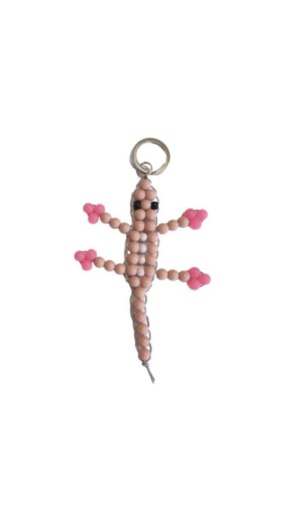 Kinder sleutelhanger figuur salamander roze