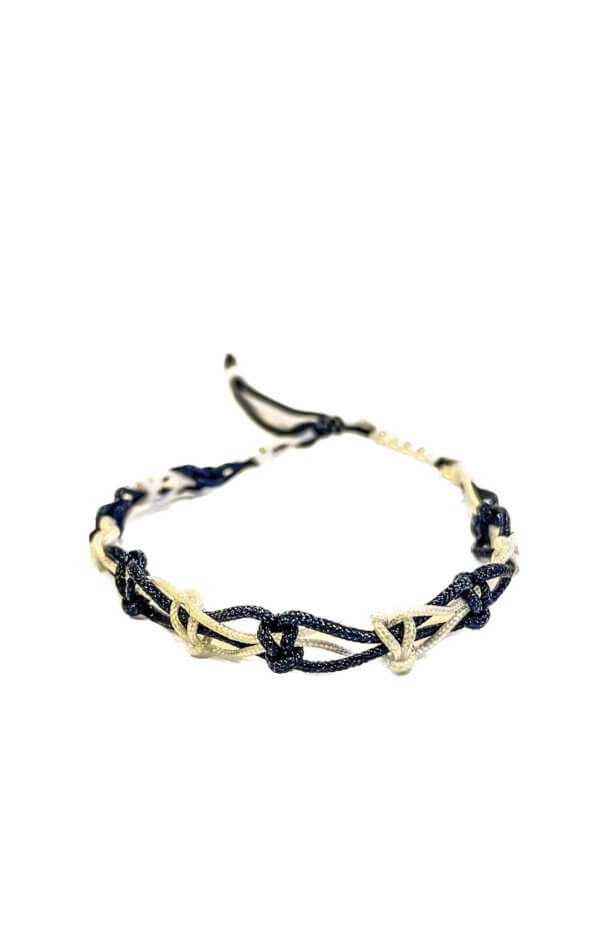 Armbandje wit en donker blauw