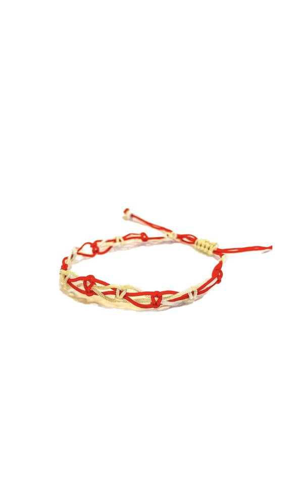 Armbandje wit en rood
