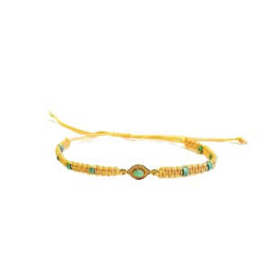 Armbandje geel met bijzonder bedel