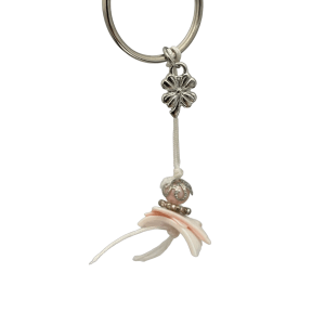 OPRUIMING sleutelhanger schelp zacht roze