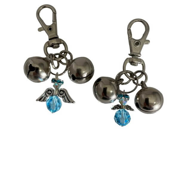 Swarovski sleutelhanger blauw ouder en kind set