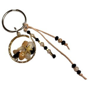 Zomer sleutelhanger schelp beige