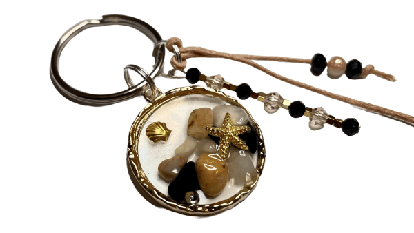 Zomer sleutelhanger schelp beige - Afbeelding 2