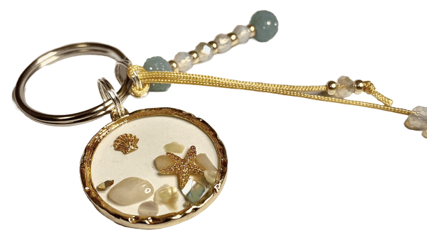 Zomer sleutelhanger schelp blauw - Afbeelding 2
