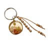 Zomer sleutelhanger schelp goud roze