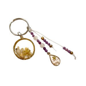 Zomer sleutelhanger schelp paars