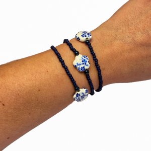 Delfts Blauw armbanden set bloemen