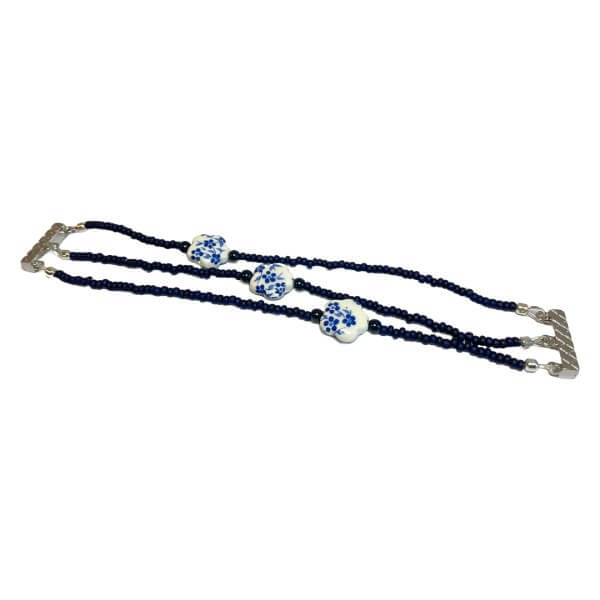Delfts Blauw armbanden set bloemen - Afbeelding 2