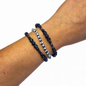 Delfts Blauw armbanden set streepjes
