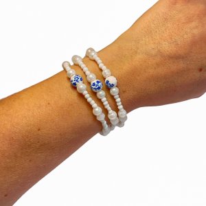 Delfts Blauw armbanden set wit