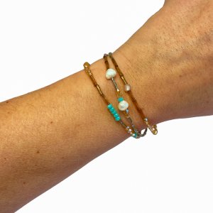 Armbandenset Goud met parel