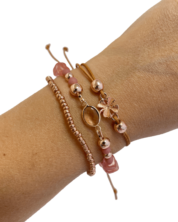 Venetië armbanden set roze - Afbeelding 2