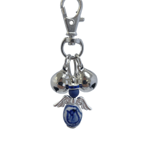Delfts Blauw Beschermengeltje met een tulp voor tas en portemonnee