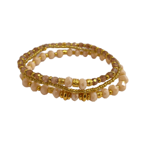 Roze Gouden armbanden set
