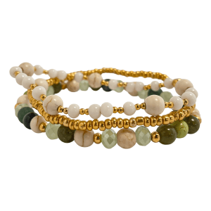 Armbandenset green-marble-gold